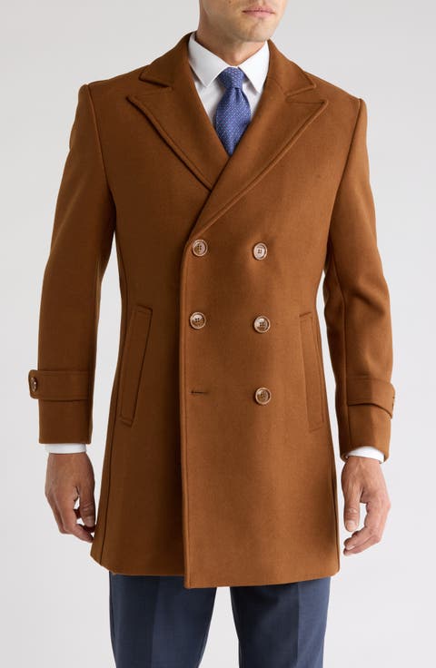 Double Breasted Wool Blend Pea Coat
