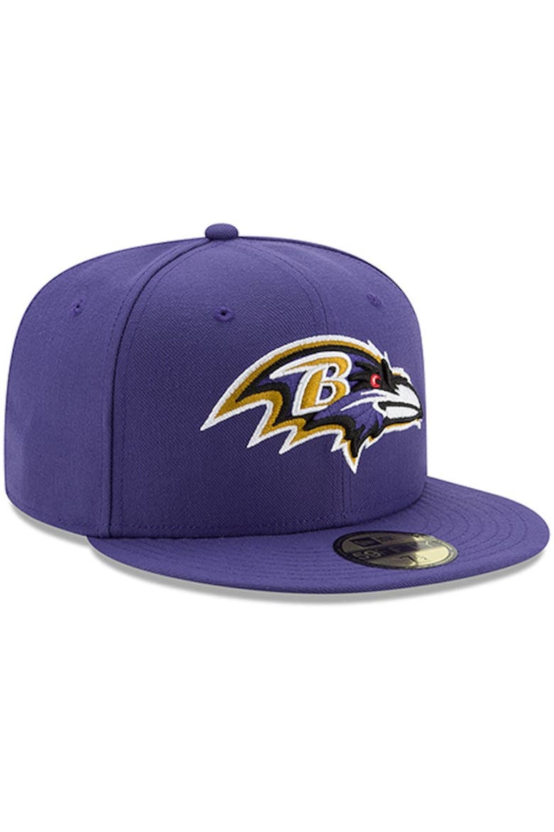 Men's New Era Purple Baltimore Ravens Omaha 59FIFTY Hat, Alternate, color, Purple
