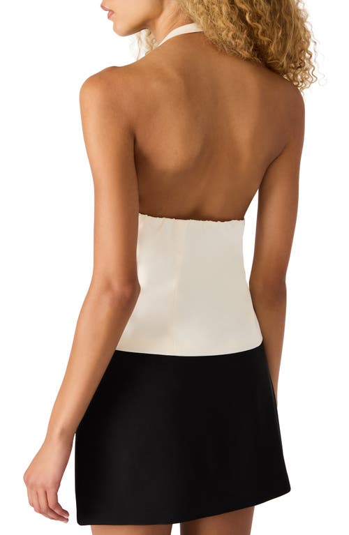 Steve Madden Juvia Crystal Bow Halter Top In White