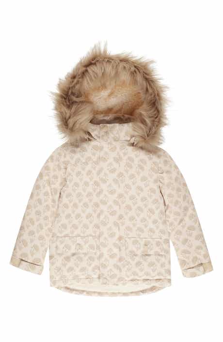 Rylee + Cru Kids' Parka Ski Jacket with Faux-Fur Trim Hood