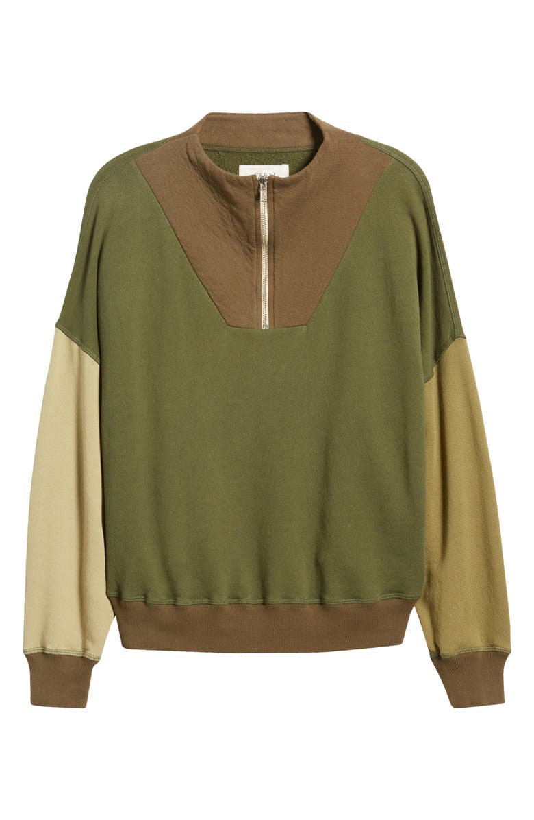 THE GREAT. The Colorblock Trail Half Zip Pullover, Alternate, color, 