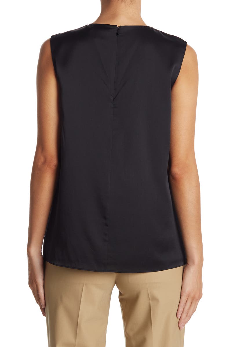St. John Collection Pintuck Neck Sleeveless Silk Blend Shell, Alternate, color, 