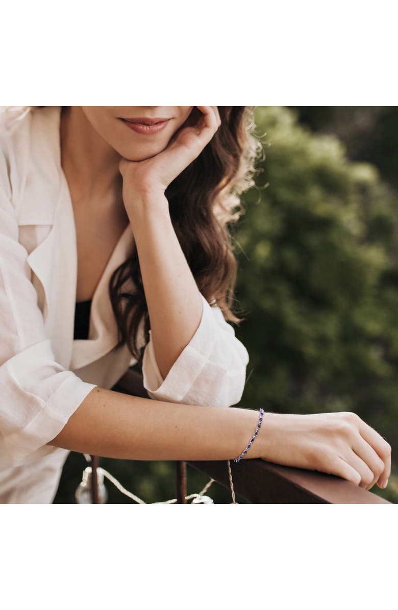 Julianna B. Lab-Created Gemstone Pear X Link Bracelet, Alternate, color, Lab-Created Sapphire