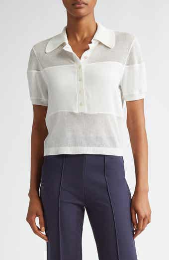 STAUD Quaint Short Sleeve Cotton Blend Polo Sweater