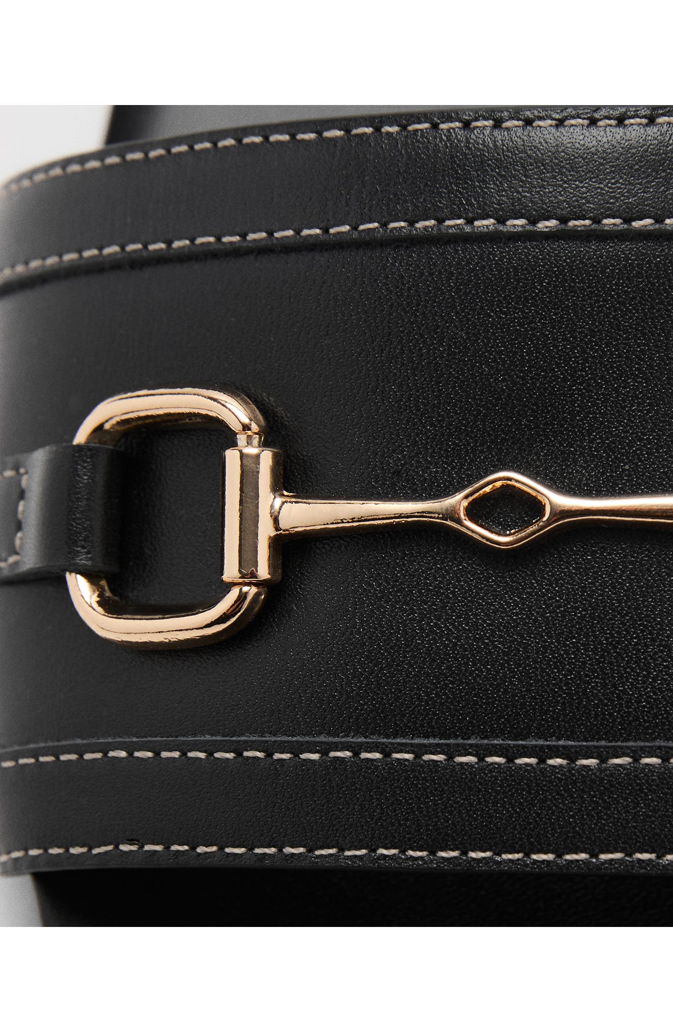 MANGO Buckle Slide Sandal, Alternate, color, Black