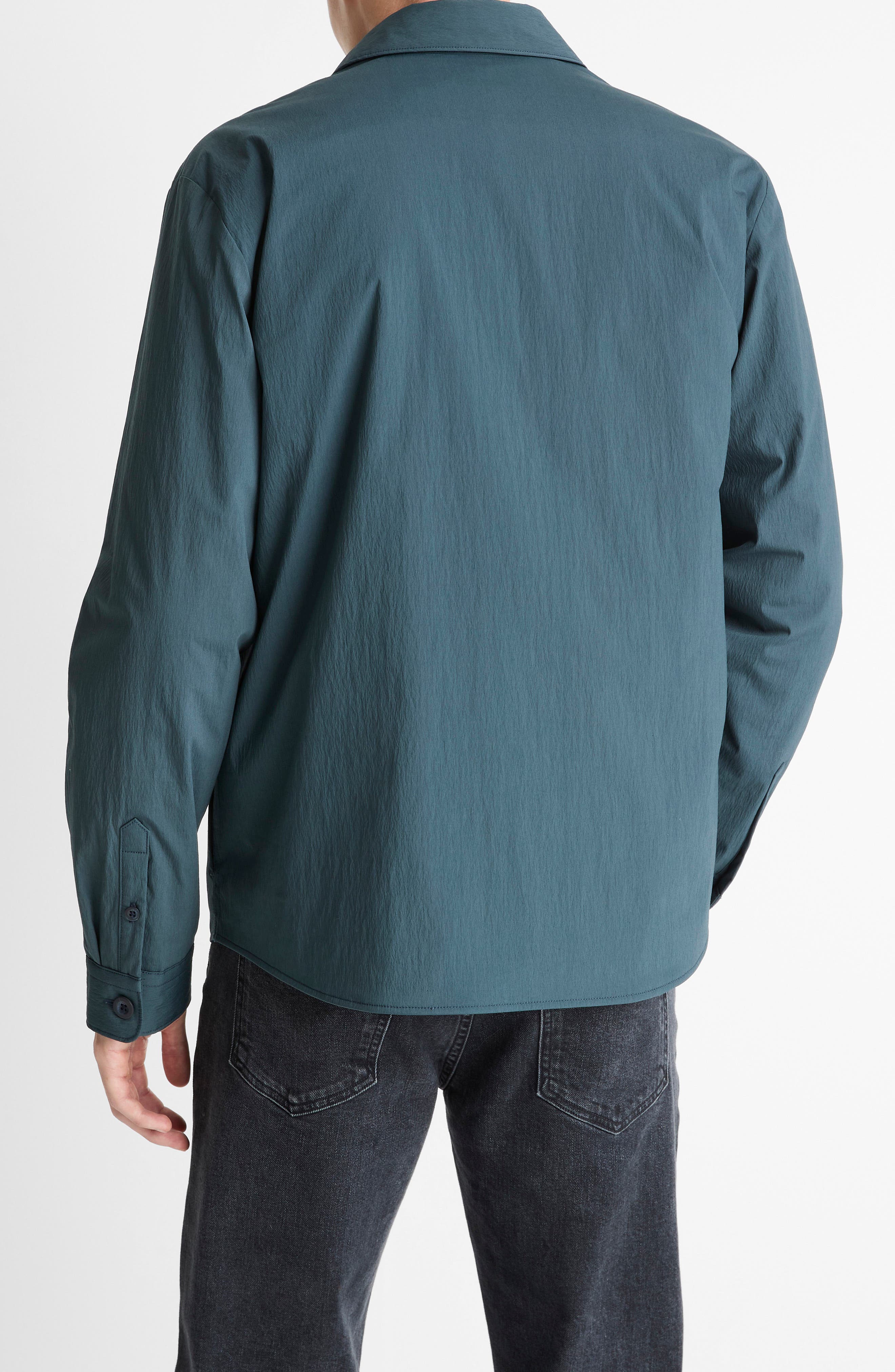 Insulated Cotton Blend Button-Up Shirt Jacket - image 2
