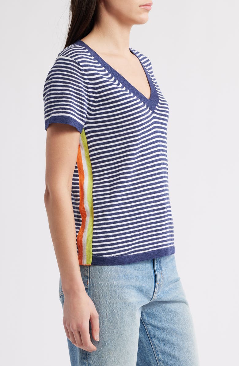 Hatley Patriot Stripe V-Neck T-Shirt, Alternate, color, 