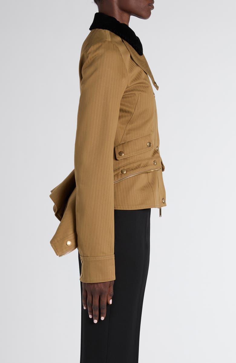 McQueen Kickback Cotton Herringbone Jacket, Alternate, color, Light Brown