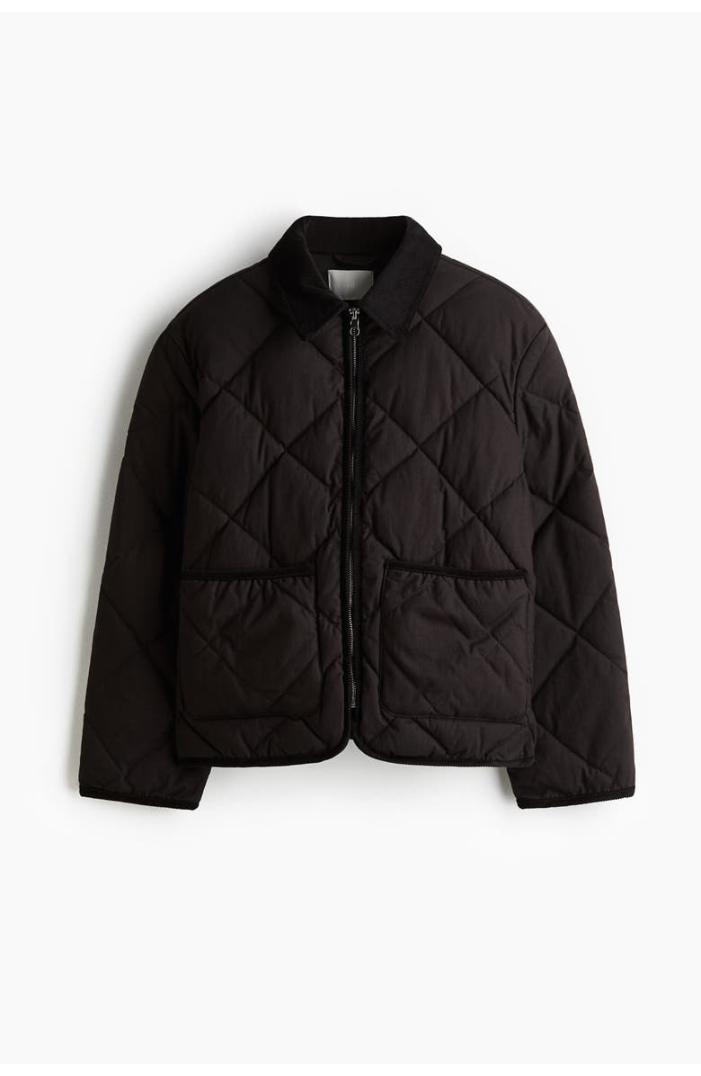 H&M Quilted Jacket, Main, color, Black
