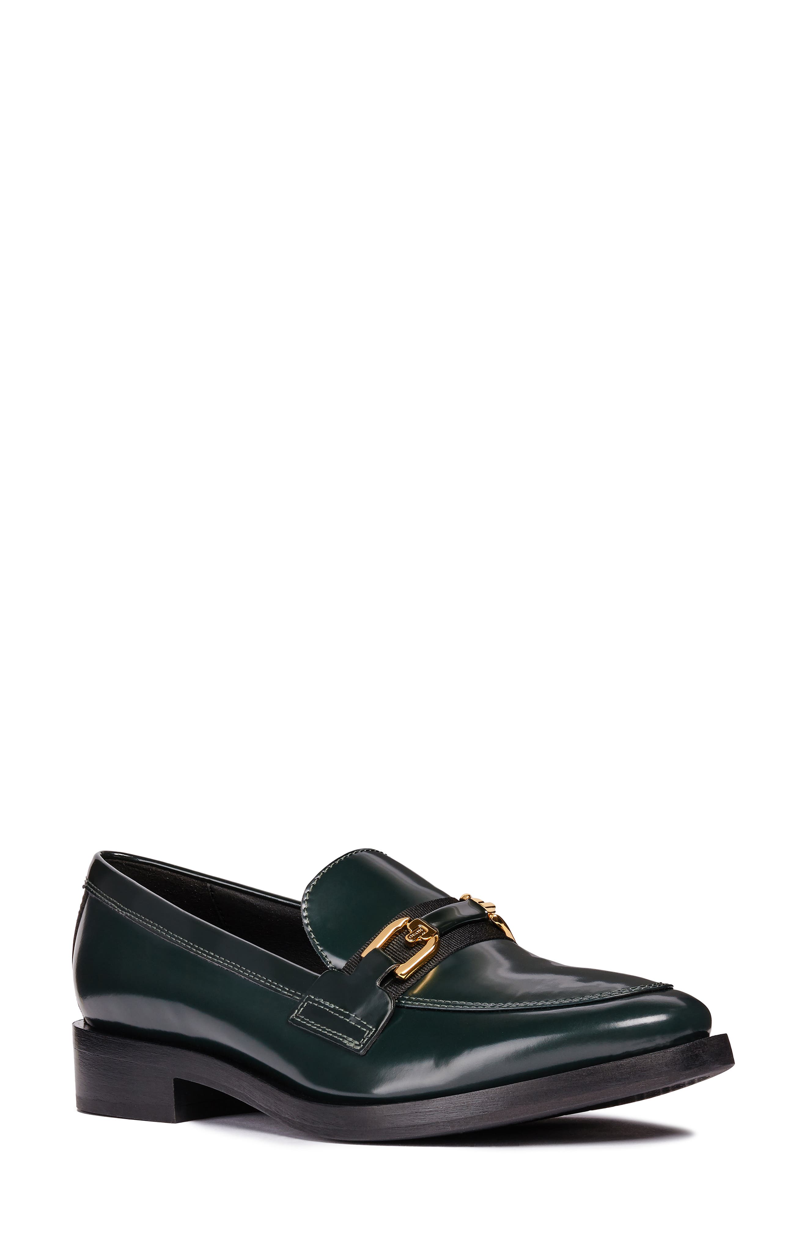 Brogue Loafer, Main, color, DARK FOREST/ BLACK LEATHER