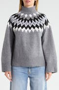 Sanctuary Fair Isle Mock Neck Sweater