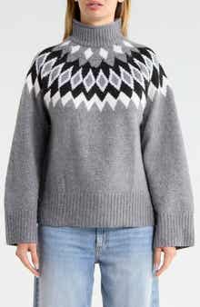 Fair Isle Mock Neck Sweater
