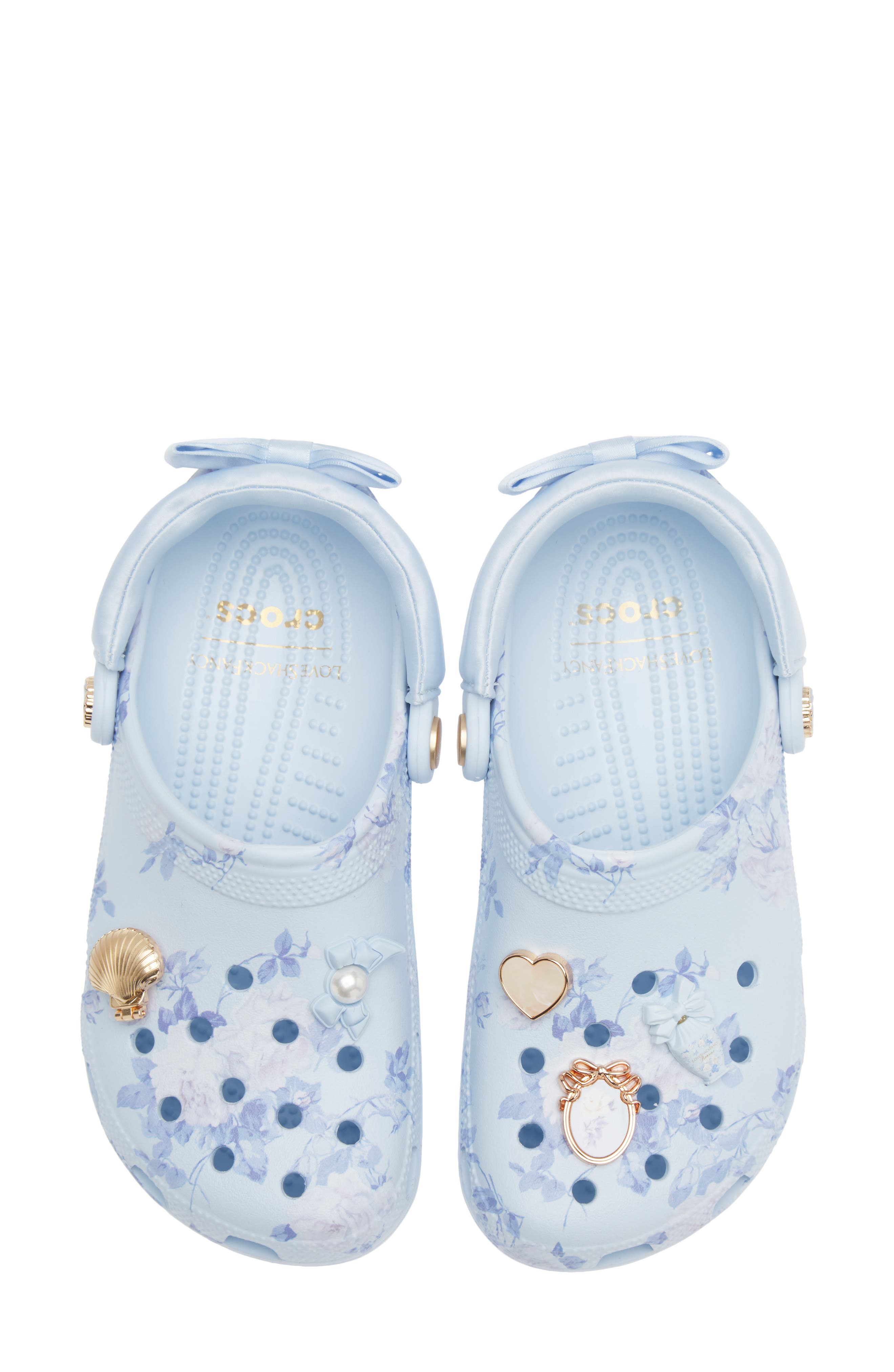 CROCS x LoveShackFancy Floral Classic Clog, Alternate, color, Mineral Blue