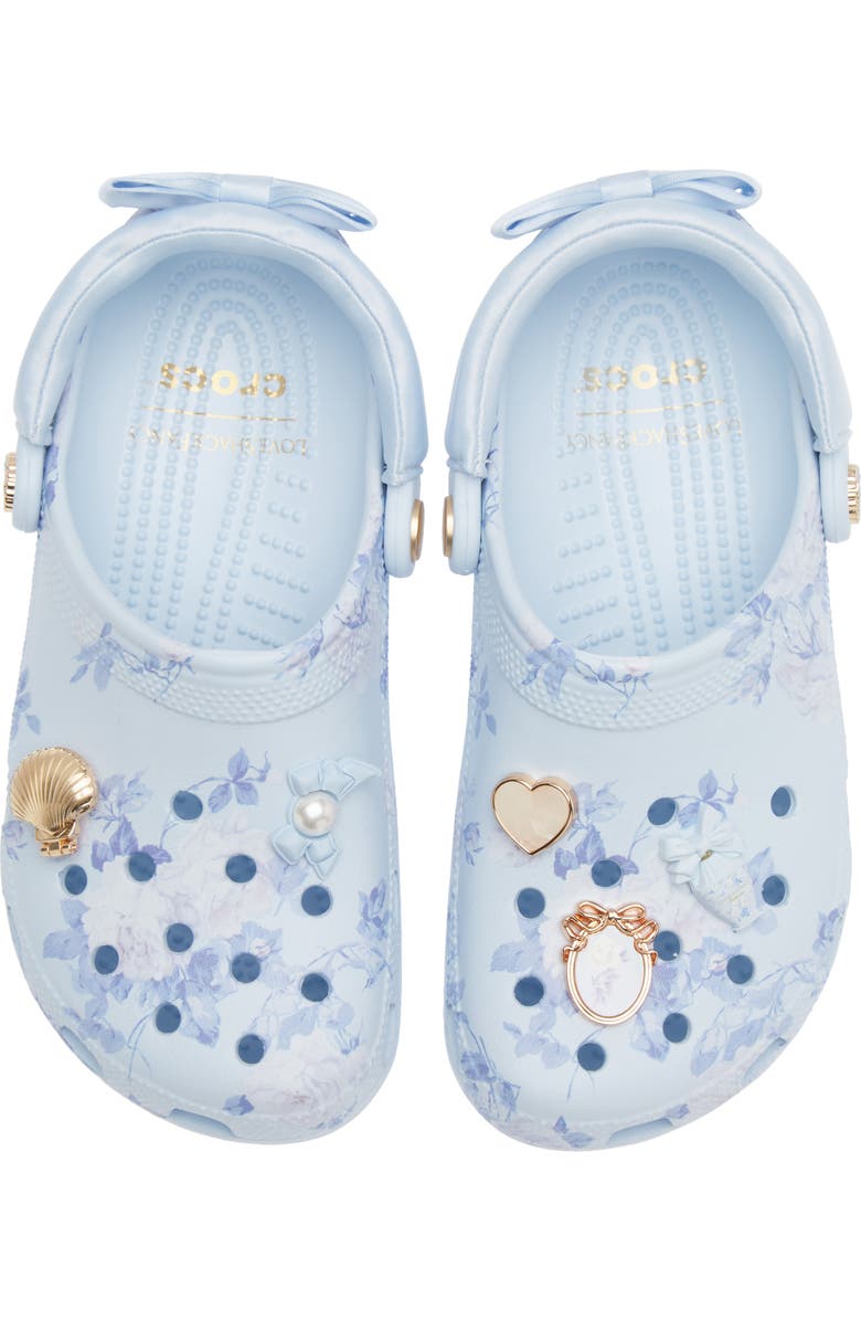 CROCS x LoveShackFancy Floral Classic Clog, Alternate, color, Mineral Blue