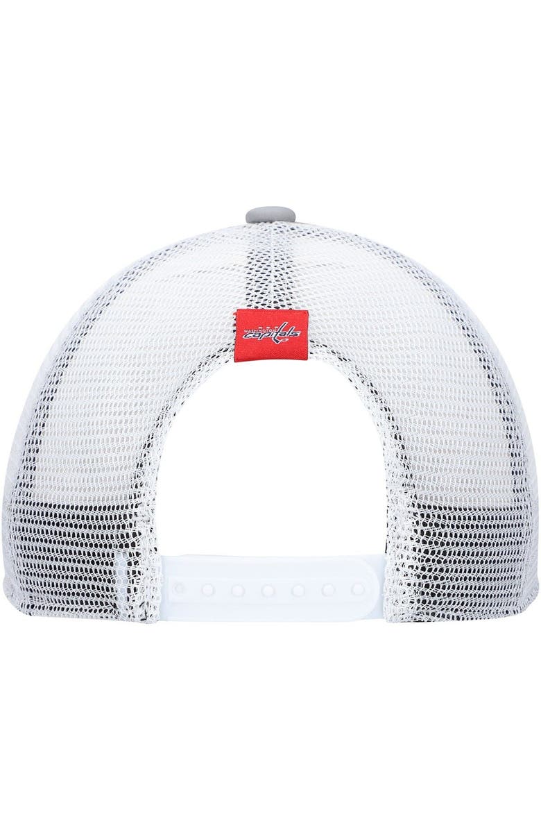 adidas Women's adidas Gray/White Washington Capitals Foam Trucker Snapback Hat, Alternate, color, Gray