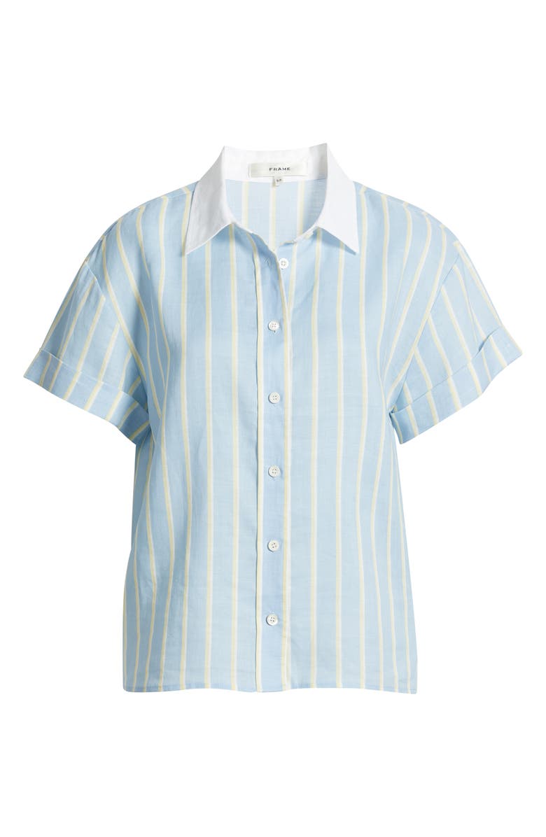FRAME The Linen Boardwalk Button-Up Shirt, Alternate, color, Chambray Blue Multi