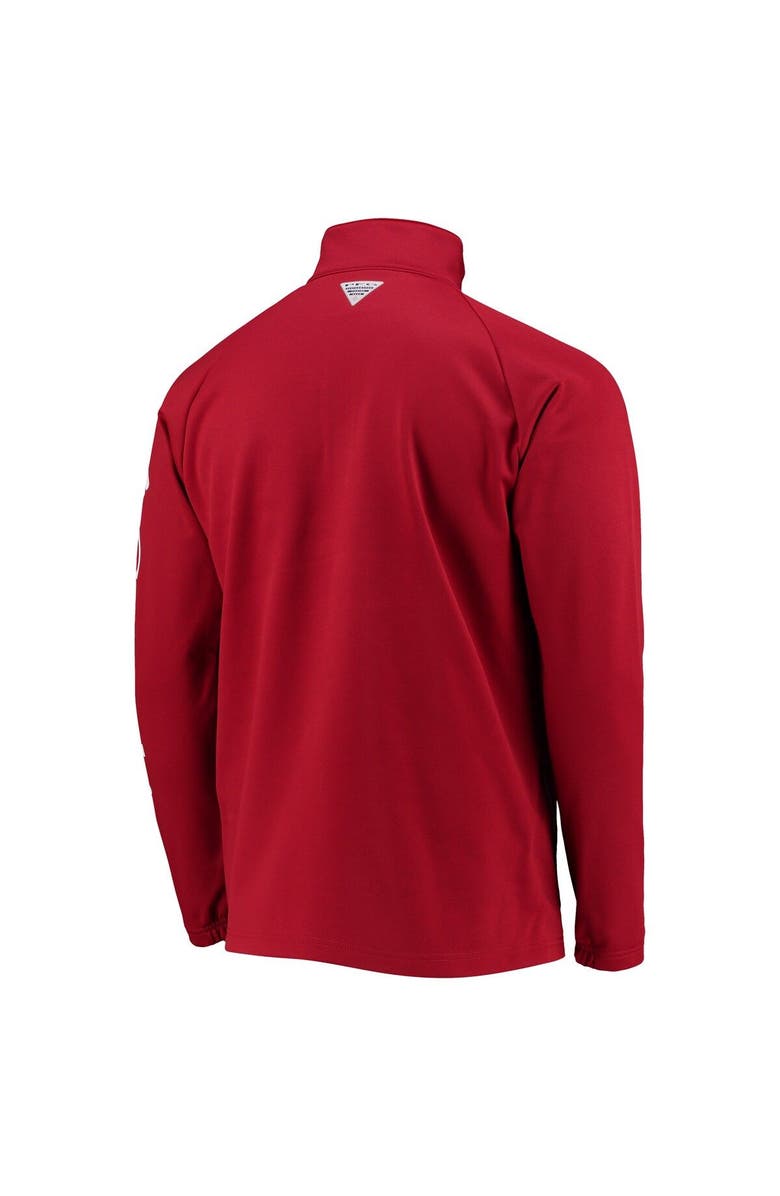 Columbia Men's Columbia Crimson Alabama Crimson Tide Terminal Tackle Fleece Raglan Omni-Shade Quarter-Zip Jacket, Alternate, color, 