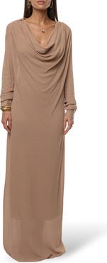 JLUXLABEL Savanna Cowl Neck Long Sleeve Maxi Dress