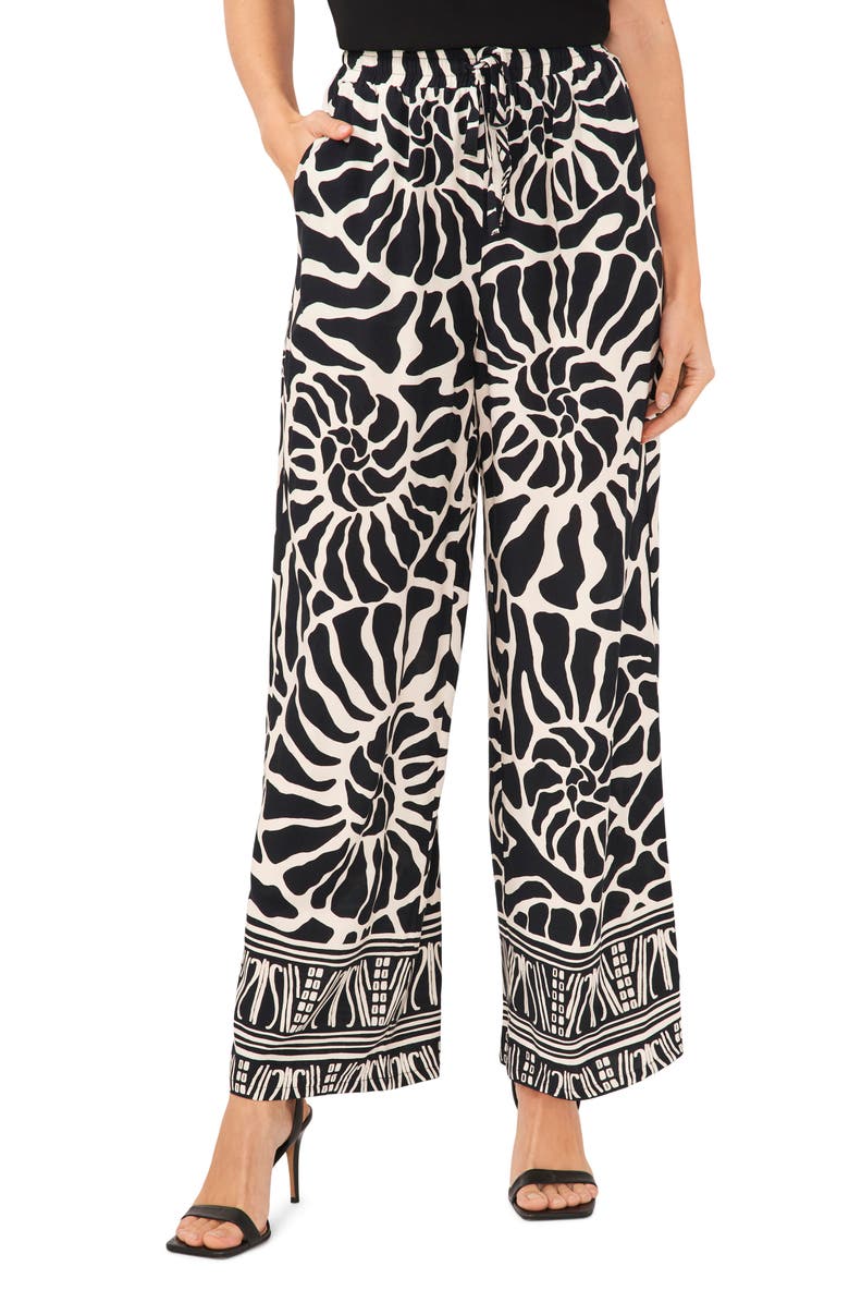 Halogen<sup>®</sup> Print Tie Waist Wide Leg Pants, Main, color, 