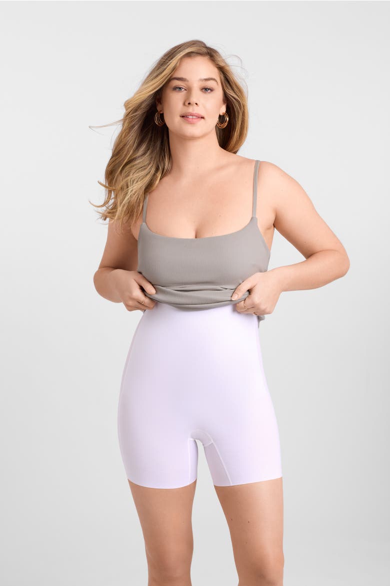 Sculpting Shapewear Rib Scoop Neck Cami Maxi Dress, Alternate, color, Heather Grey Rib