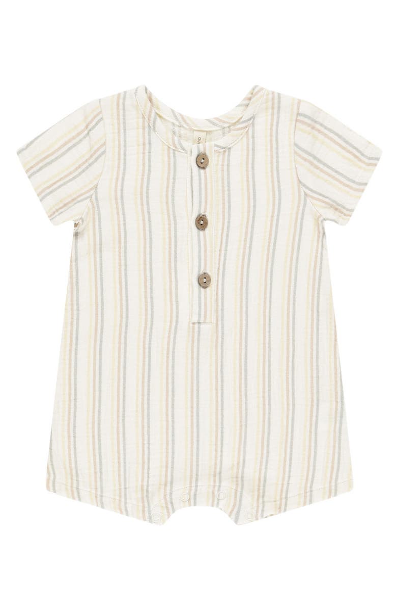 QUINCY MAE Stripe Organic Cotton Romper, Main, color, 