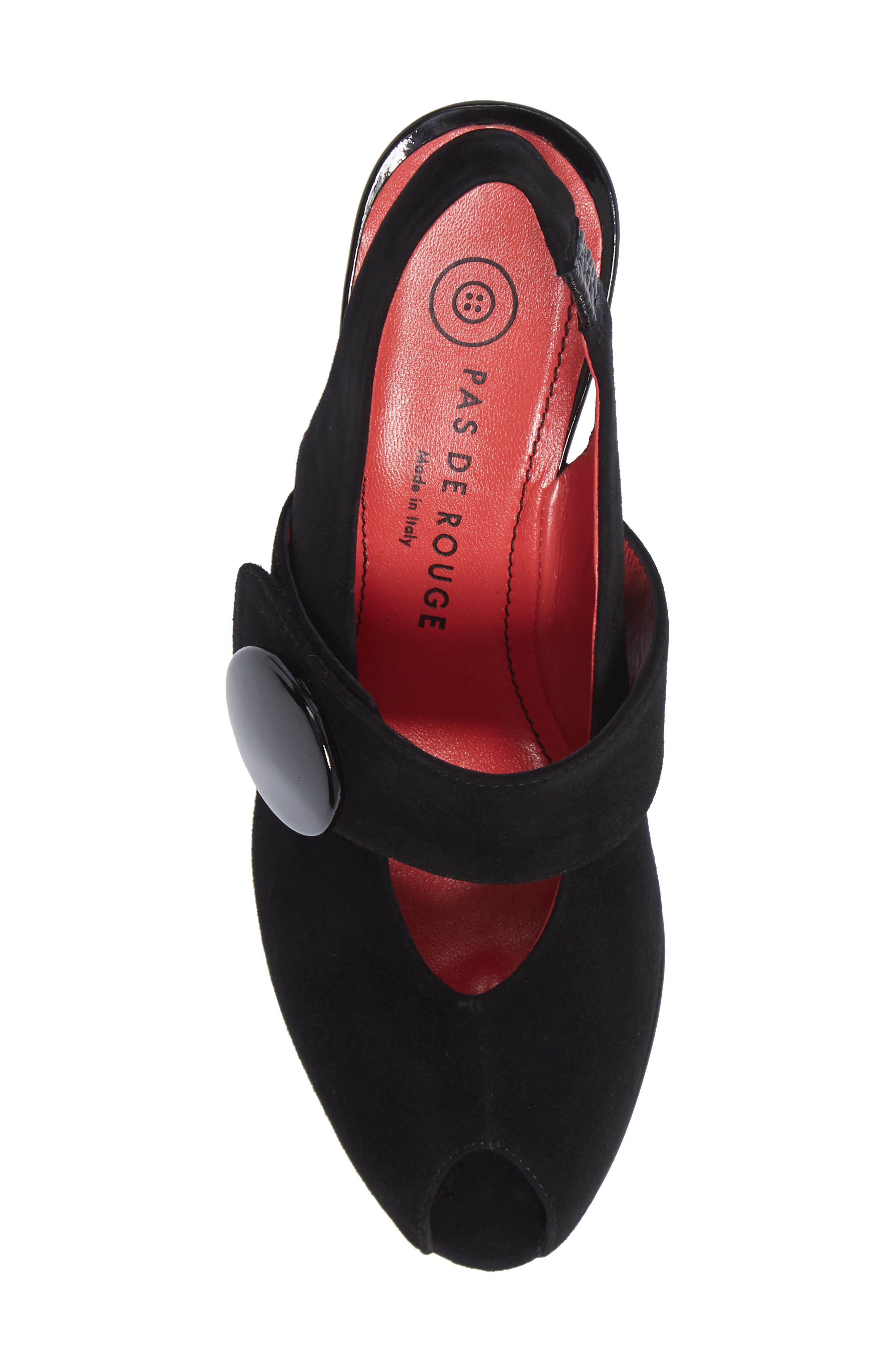Pas de Rouge Fleur Slingback Peep Toe Sandal, Alternate, color, 
