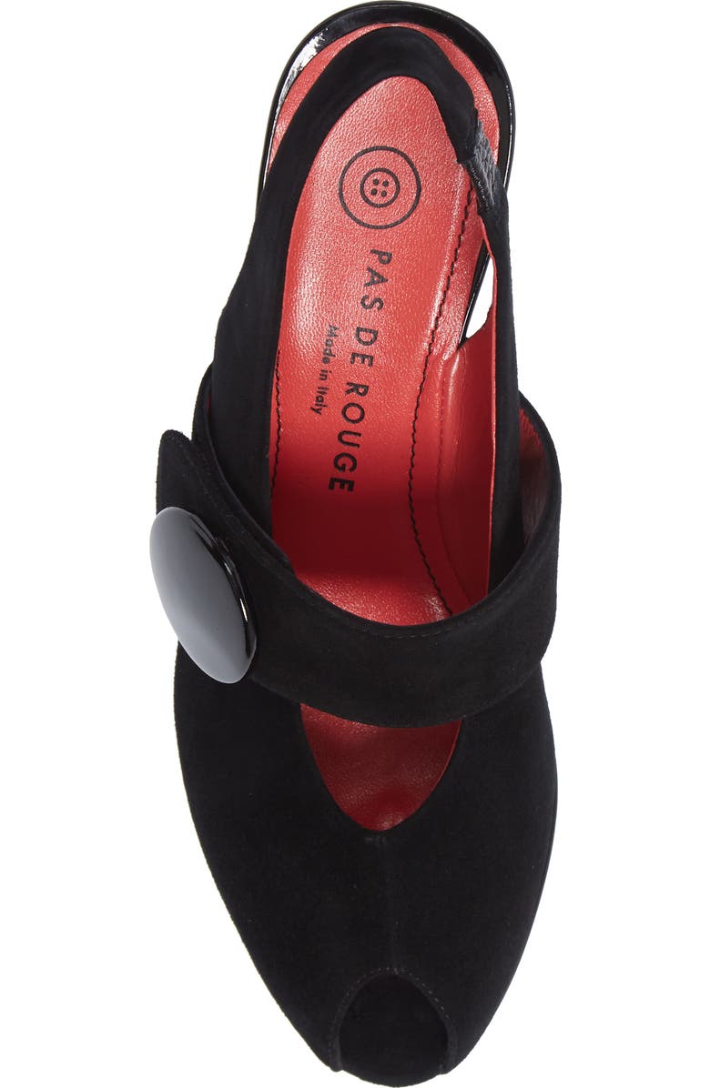 Pas de Rouge Fleur Slingback Peep Toe Sandal, Alternate, color,