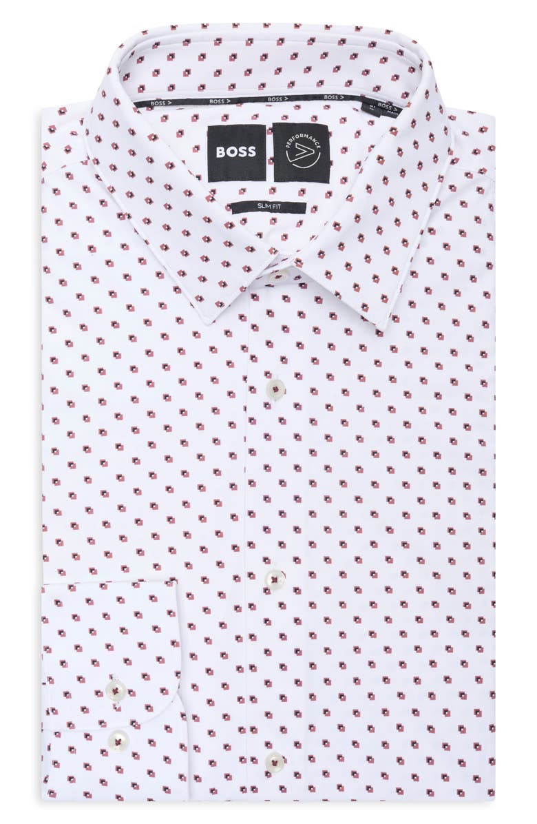 BOSS P-Hank Kent Slim Fit Dress Shirt, Main, color, Dark Pink