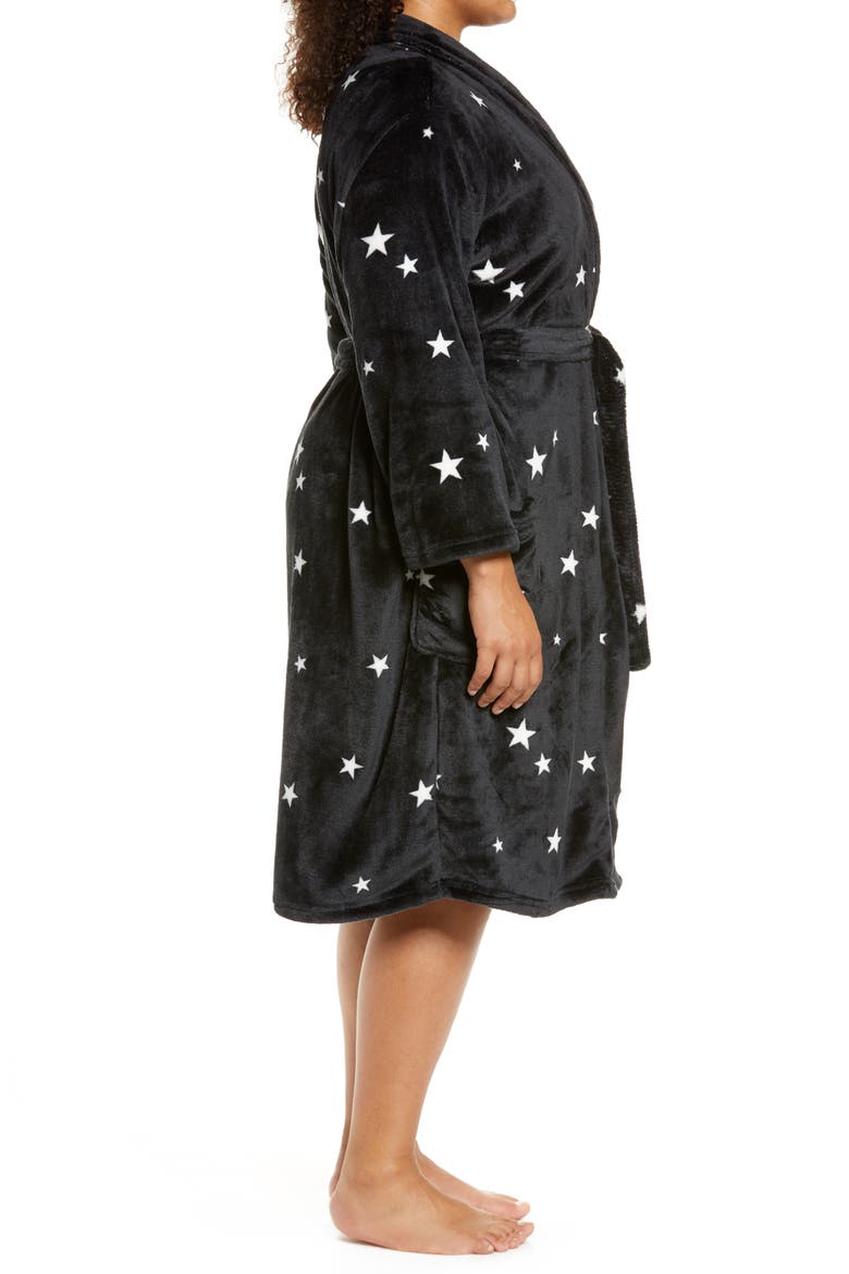 Plush Robe, Alternate, color, BLACK