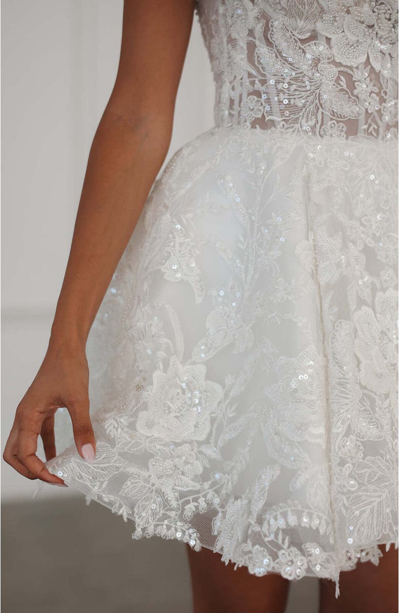 Untamed Petals Jacqueline Mini Dress, Alternate, color, Ivory