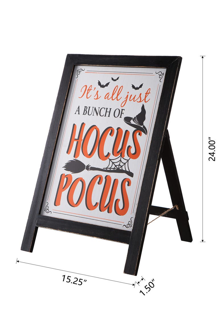 Halloween Wooden Standing Easel Sign Decor or Hanging Decor, Alternate, color, Black