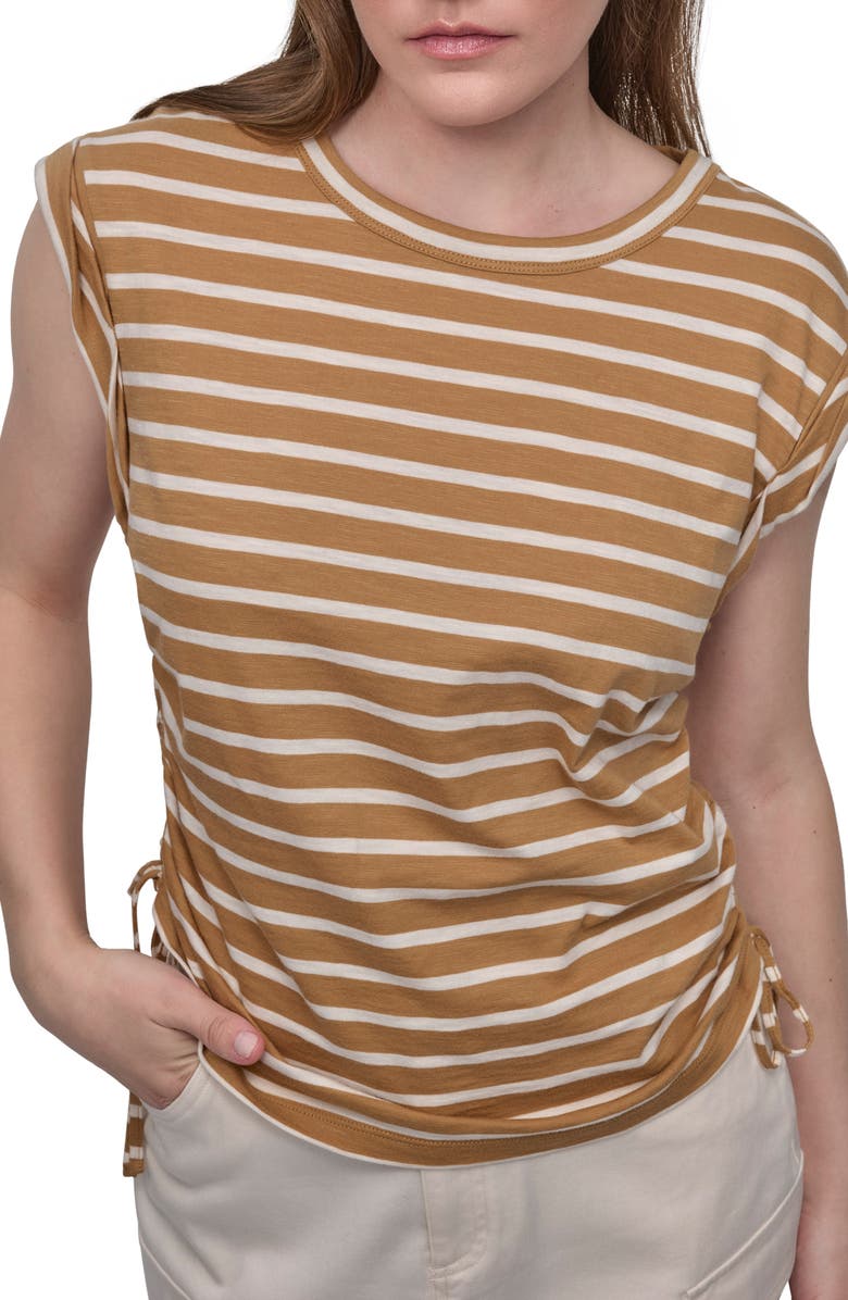 DKNY Jeans Ruched Knit Top, Alternate, color, Whiskey/ Eggnog