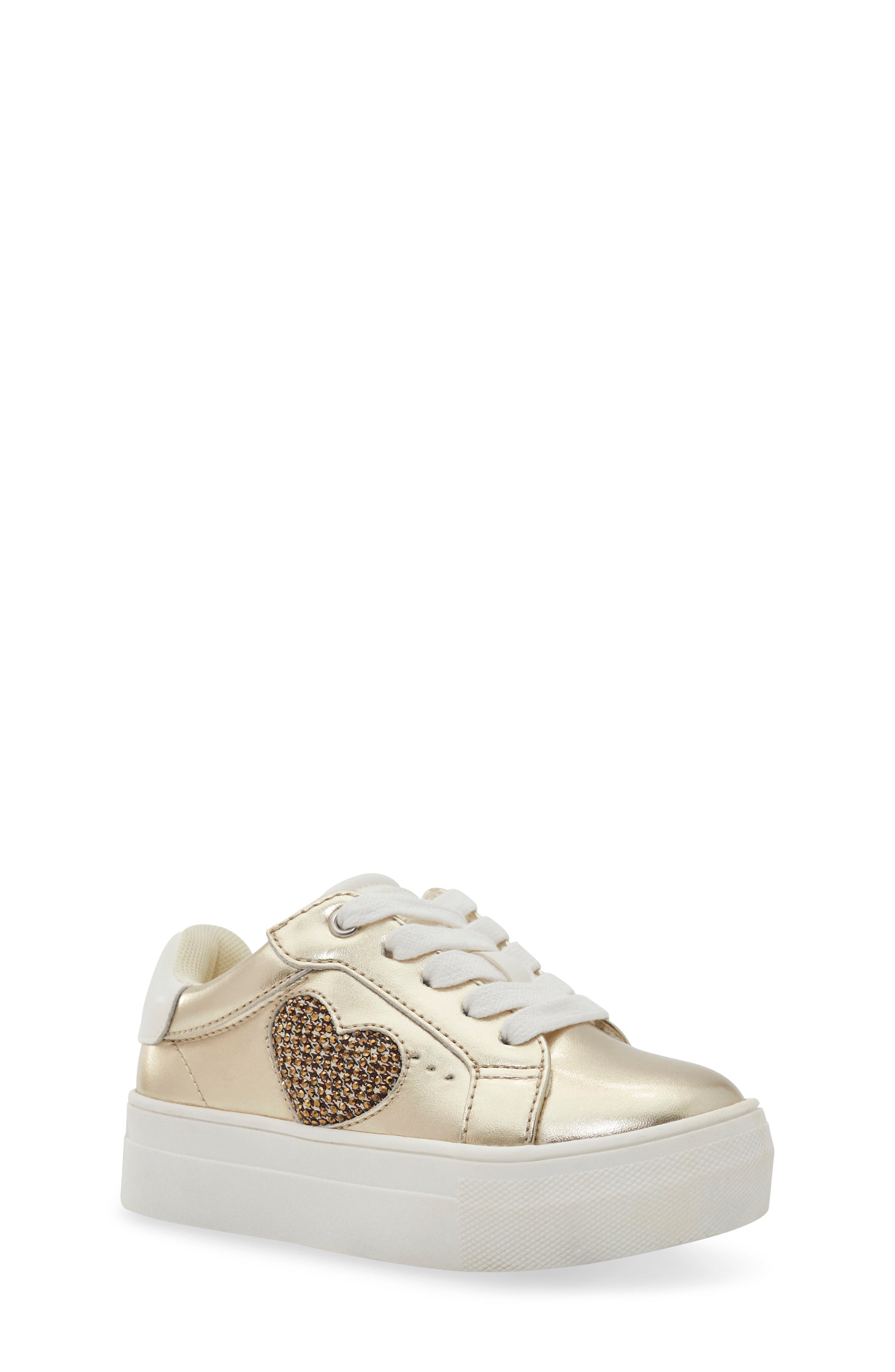 Kurt Geiger London Kids' Mini Luckson Heart Platform Sneaker, Main, color, Gold