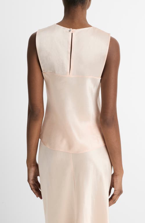Vince Asymmetric Drape Cap-sleeve Blouse In Lychee