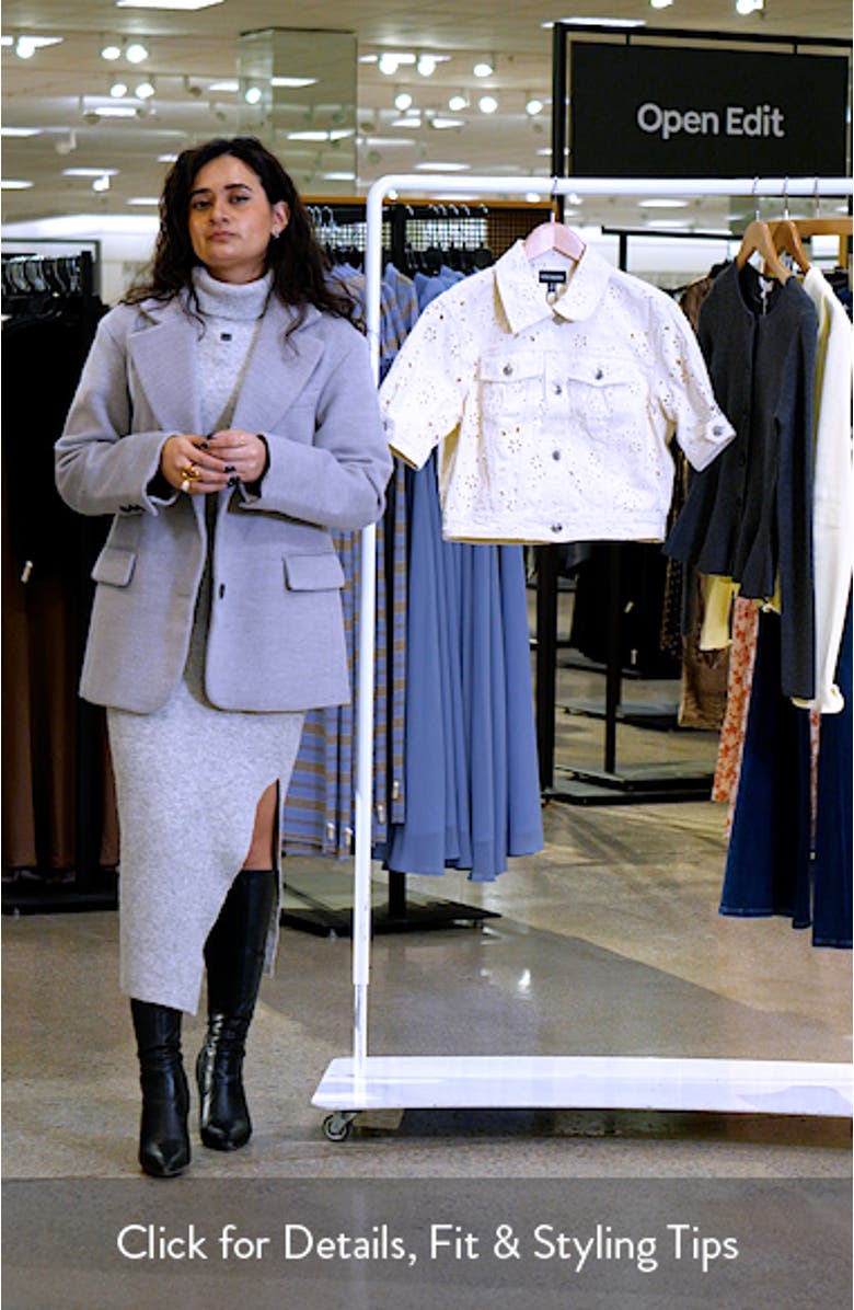 Blu Elbow-Sleeve Cotton Eyelet Jacket, sales video thumbnail