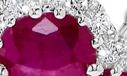 H.j. Namdar Stone & Diamond Clover Pendant Necklace In White Gold/ruby