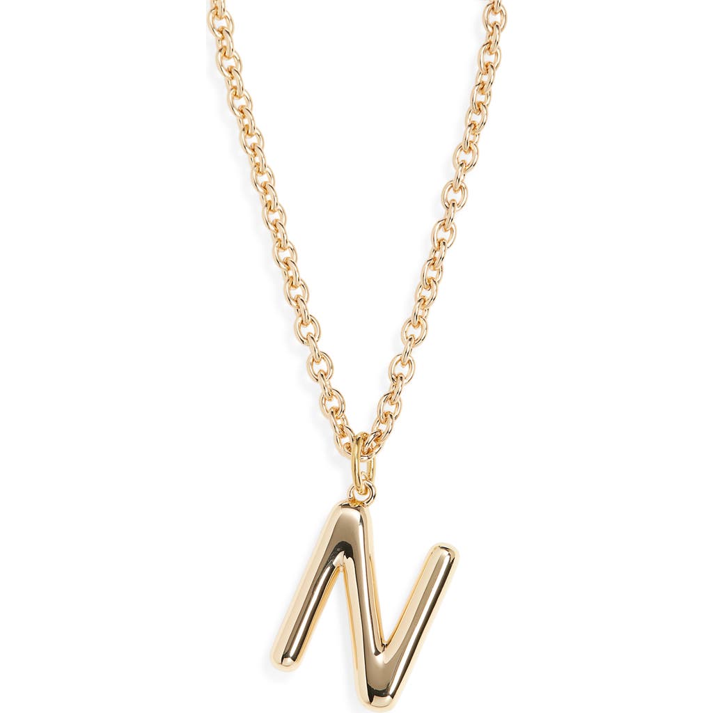 Roxanne Assoulin The Big Puffy Initial Pendant Necklace In Gold