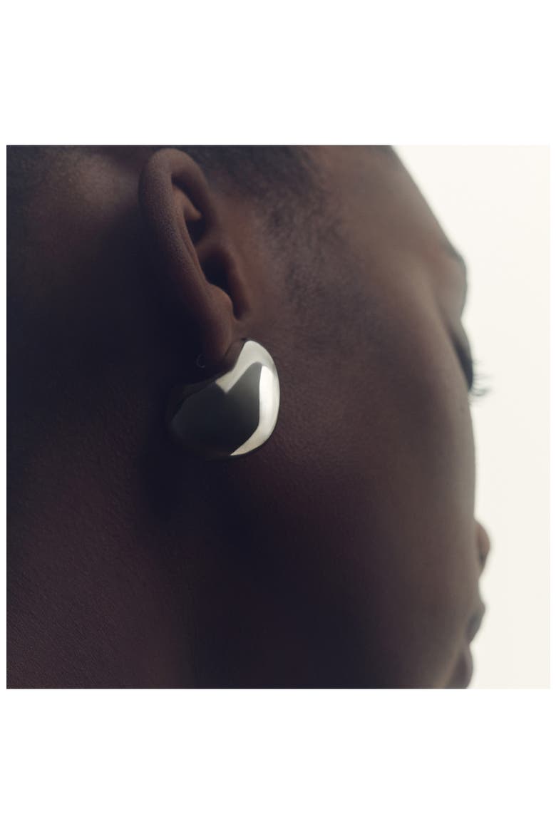 Calla Curve Scoop Earrings, Alternate, color, SILVER TONE