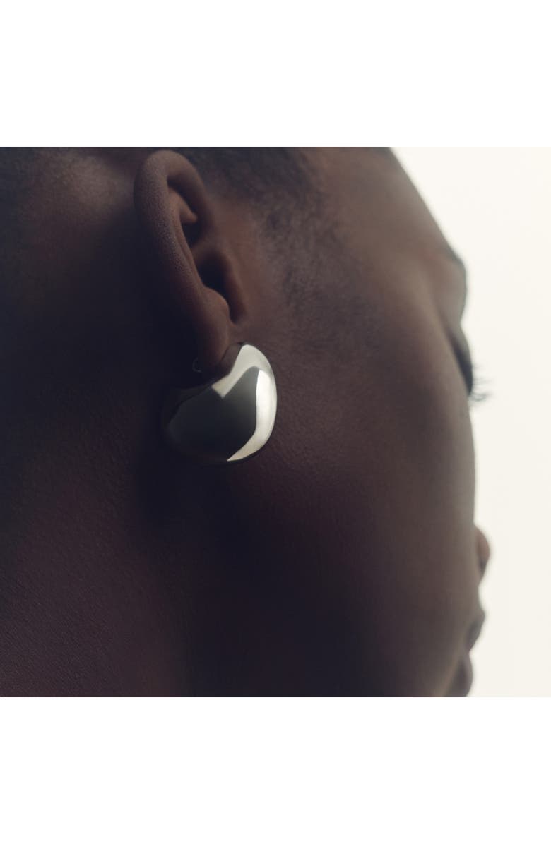 Reiss Calla Curve Scoop Earrings, Alternate, color, Silver Tone