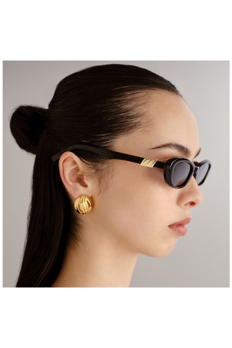 The Whisperer 52mm Cat Eye Sunglasses, Alternate, color, BLACK/ SMOKE MONO POL