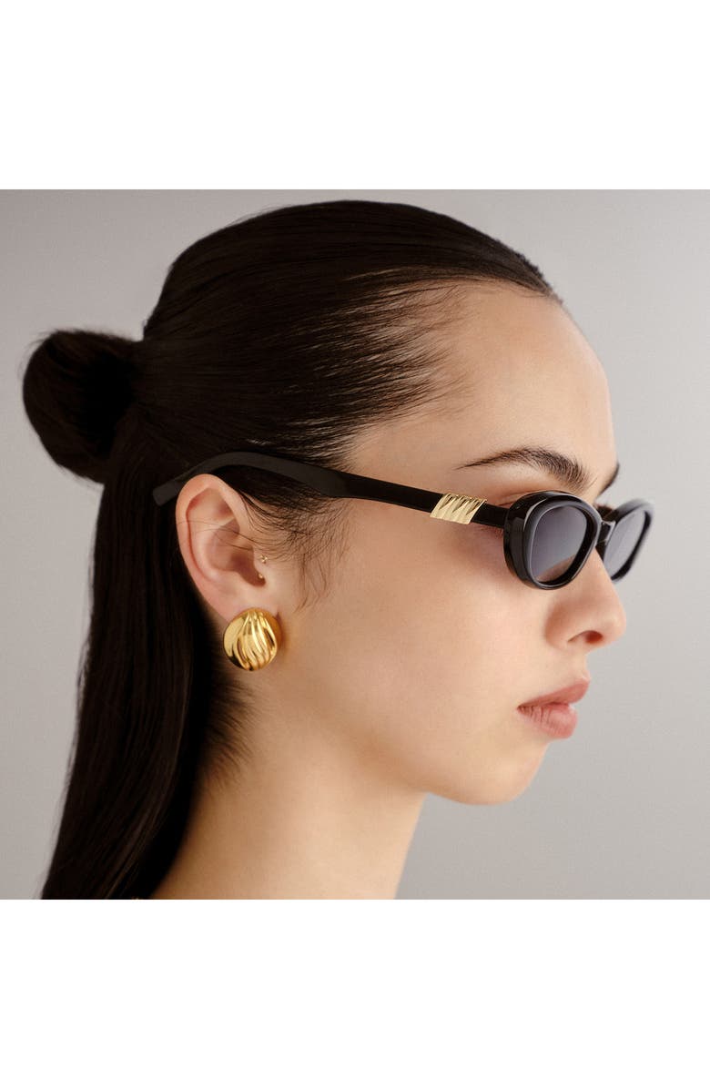 Le Specs The Whisperer 52mm Cat Eye Sunglasses, Alternate, color, Black/ Smoke Mono Pol