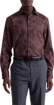 Bugatchi Axel Shaped Fit Floral Paisley Button-Up Shirt