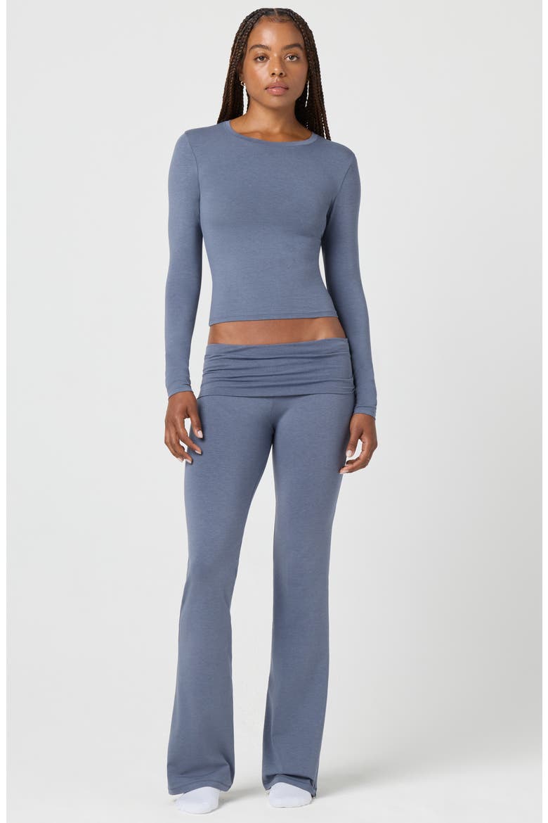Softie Cotton Blend Long Sleeve Top, Alternate, color, GRISAILLE