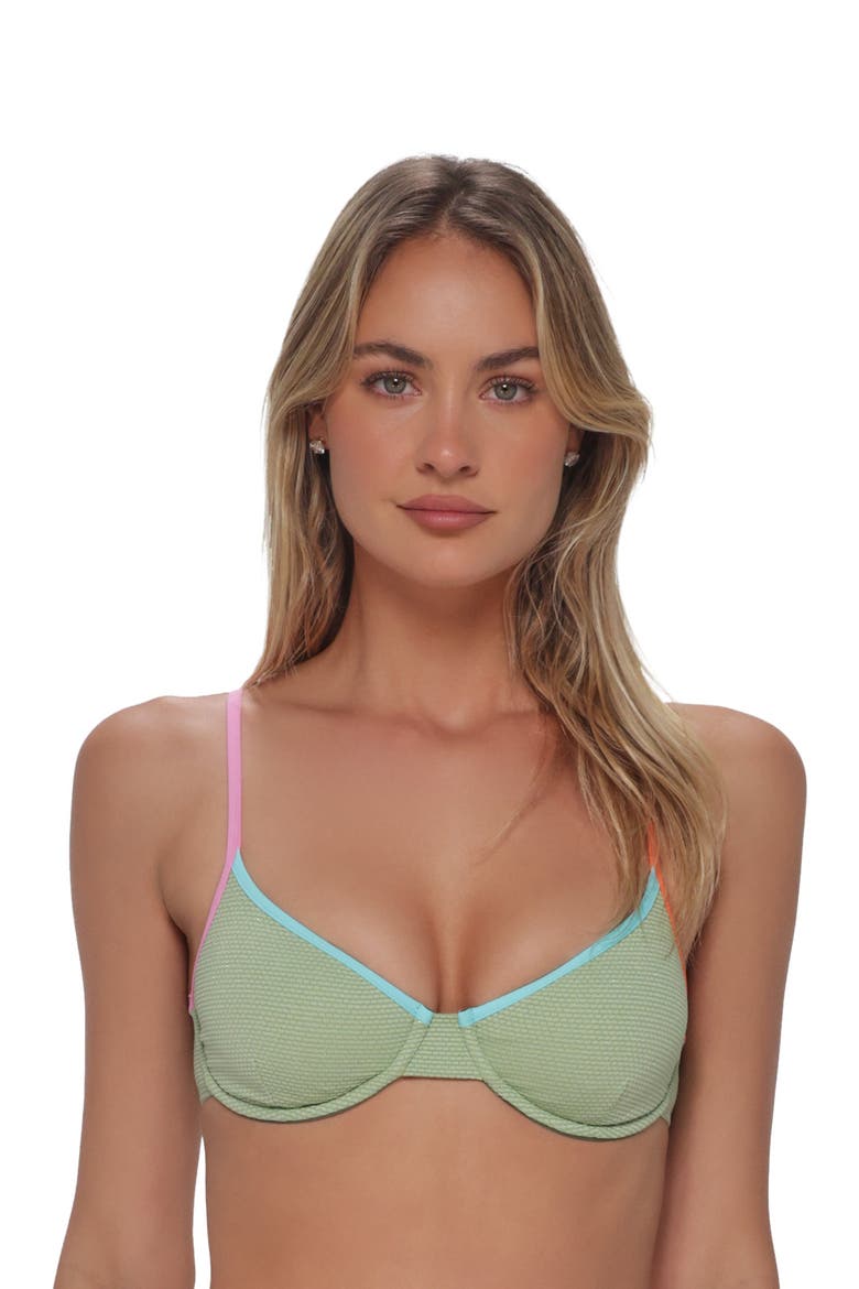 Addie Underwire Bikini Swimsuit Top, Alternate, color, Aloe Lurex