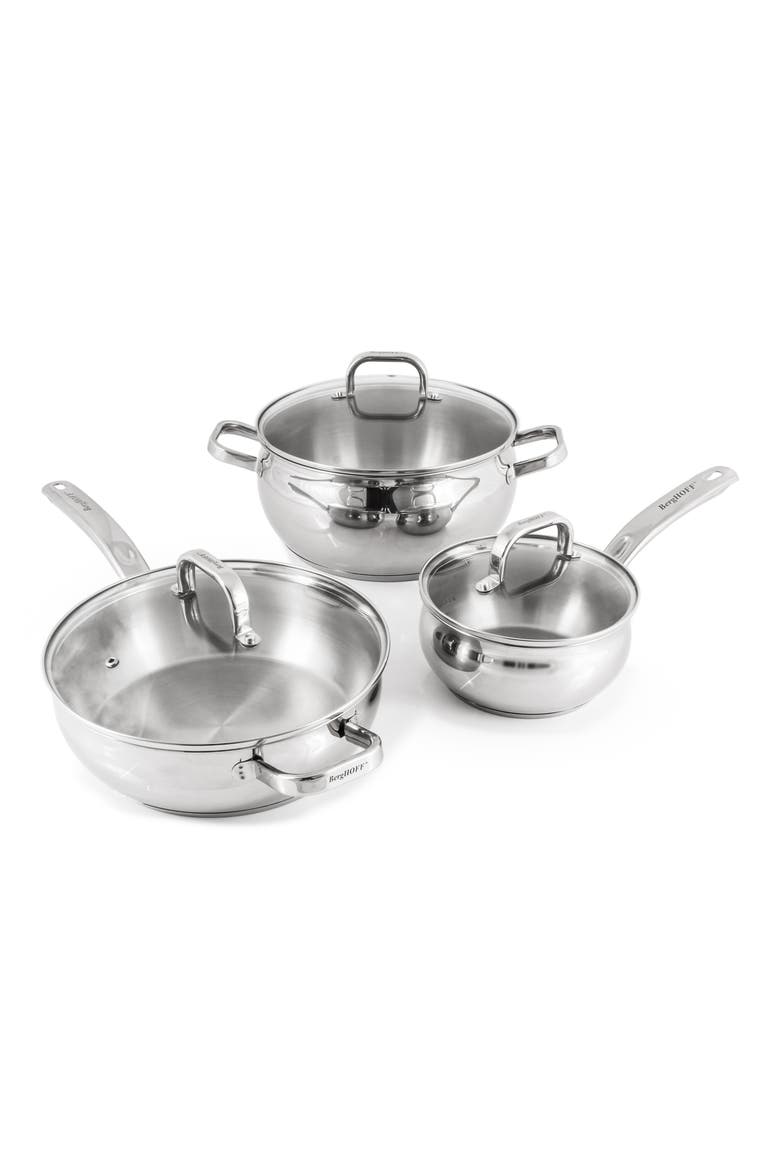 18/10 Stainless Steel Belly Cookware 12-Piece Set, Alternate, color, SILVER