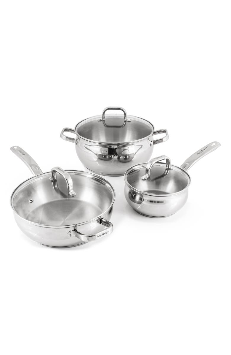 BergHOFF 18/10 Stainless Steel Belly Cookware 12-Piece Set, Alternate, color, Silver