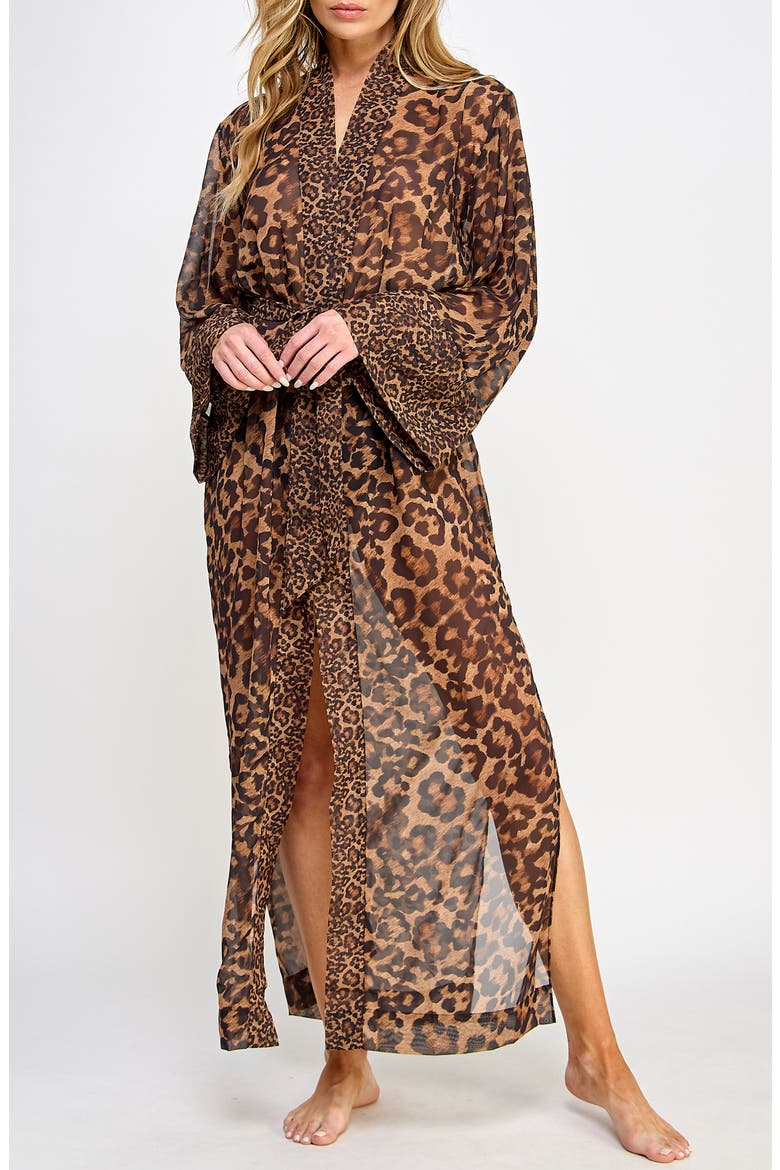 Juliana Leopard Print Robe, Main, color, LEOPARD