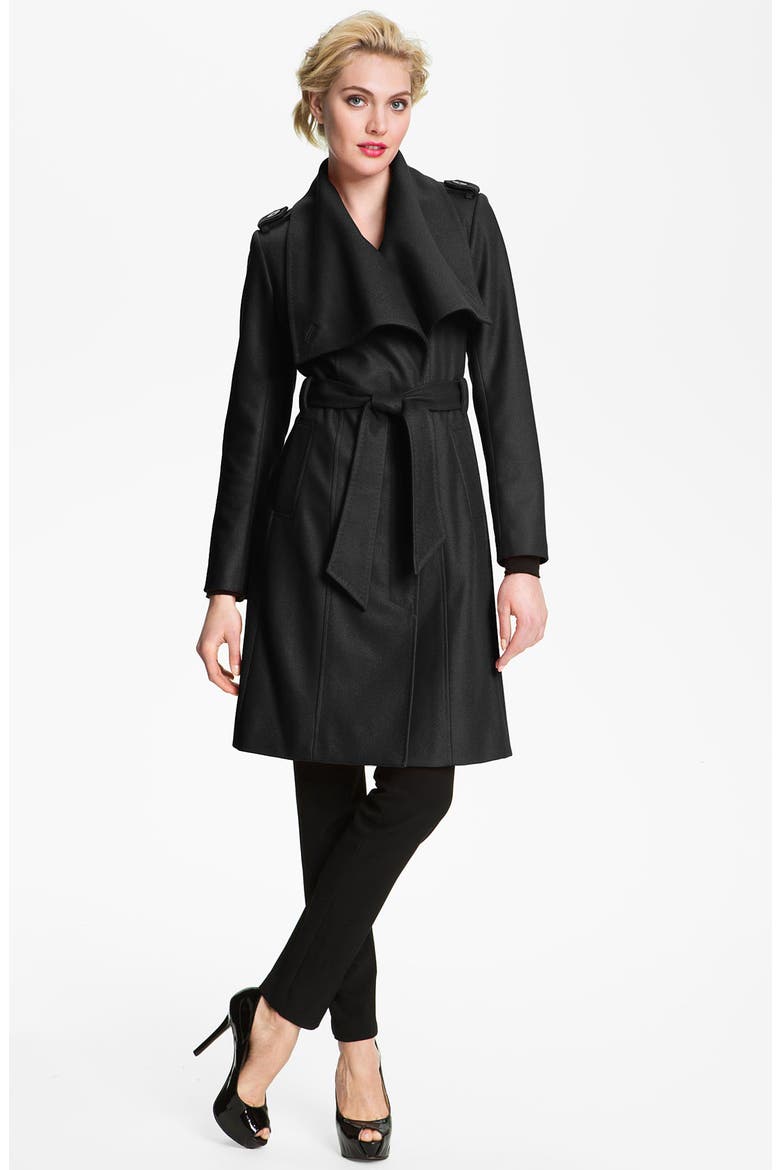 Long Wrap Coat, Main, color, BLACK