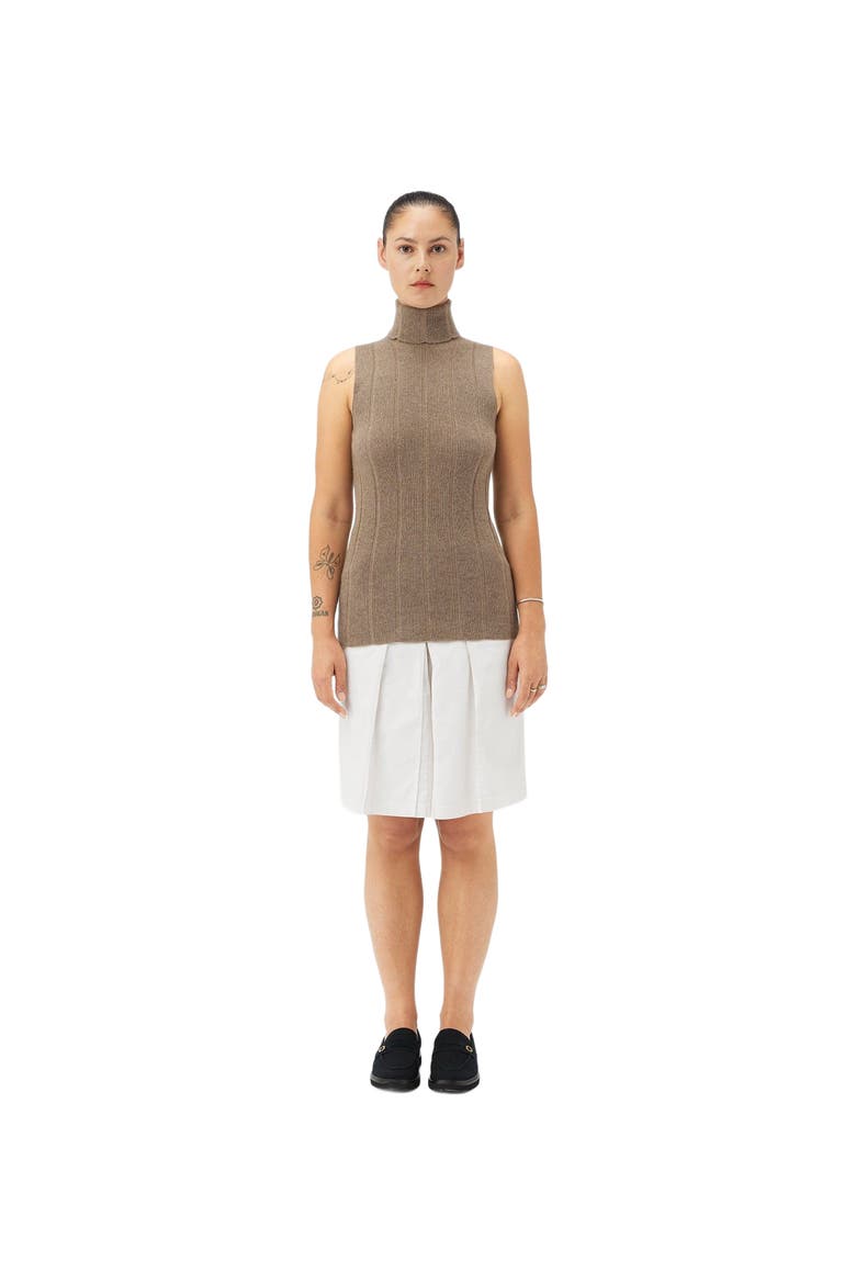 T-Neck Cashmere Top, Main, color, taupe