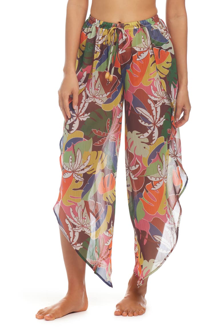 Island Life Cover-Up Pants, Main, color, BROWN MULTI